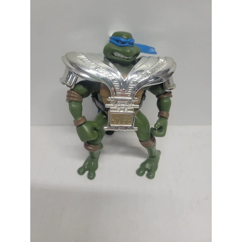 TMNT Leonardo Action Figure 2004 Playmates Toys‎ Blue Mask Silver Armor Cape